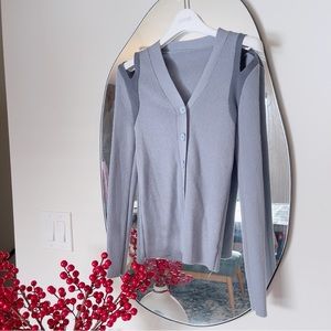 Women's Light Blue Cardigan Sweater Size S (up to 120LB person)